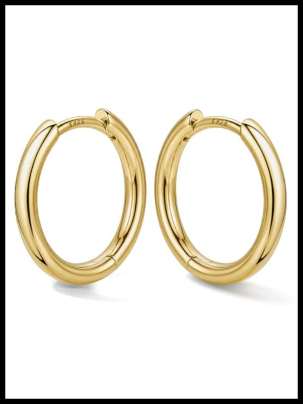Small Hoop Earrings 14K Gold Plated S925 Sterling Silver Post Hypoallergenic